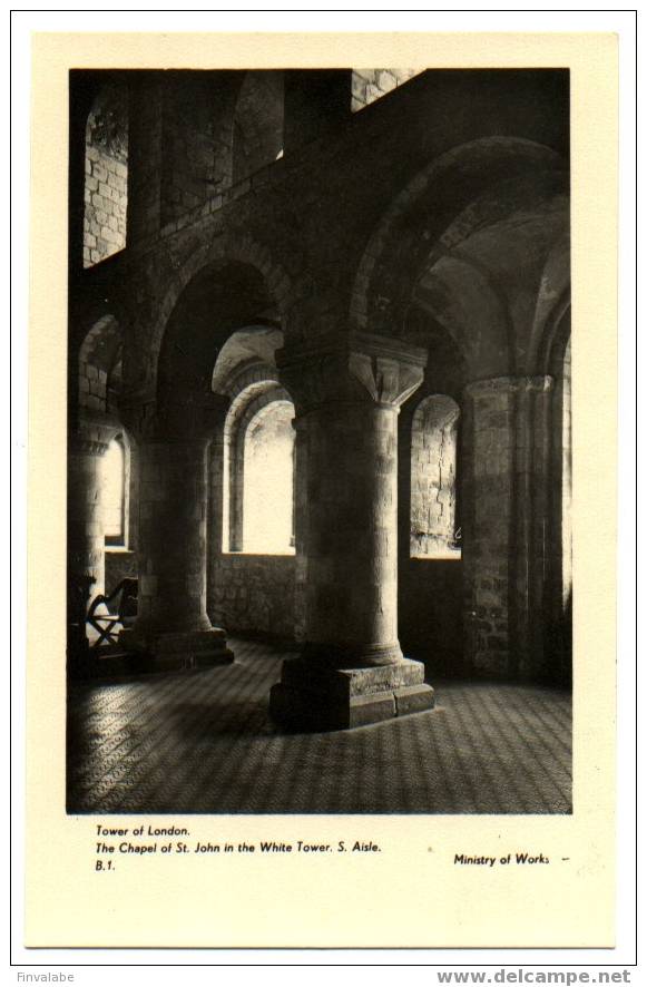 Tower Of London The Chapel Of St John In The White Tower S. Aisle  Ministry Of Works    (7A1367) - Tower Of London