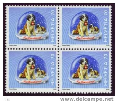 2000 (Zumstein 995) Dauermarken Souvenirs - Bernhardiner, Viererblock ** - Unused Stamps