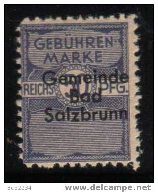 POLAND (GERMANY) SZCZAWNO ZDROJ (BAD SALZBRUNN) REVENUE - Revenue Stamps