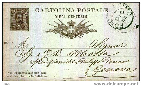 PONTEDECIMO - Anno 1885 - Stamped Stationery