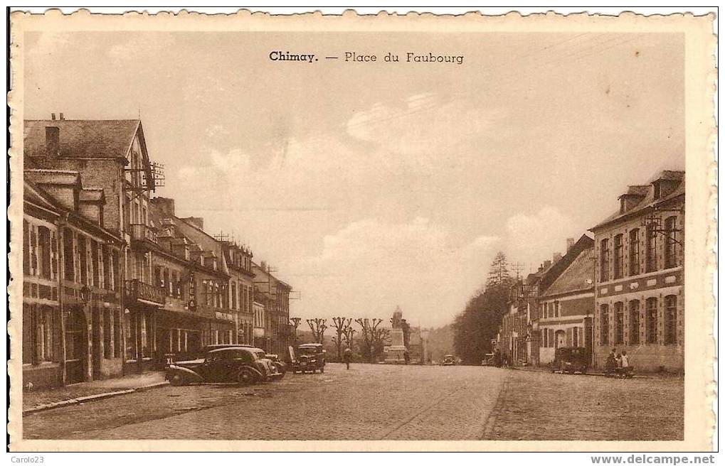 CHIMAY   :    PLACE  DU   FAUBOURG   AVEC  OLDTIMERS - Chimay