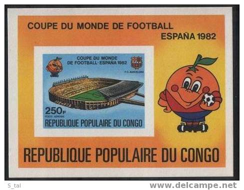 CONGO  World Cup-82  S/Sheet Cardboard  Imperf.  MNH - Other & Unclassified