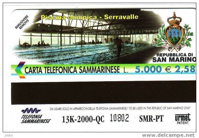 ROWING (San Marino Mint Rare Card) Aviron Rudersport Rudern Rudernd Remo Remare Remi Canottaggio Swimming Pool Piscine - San Marino