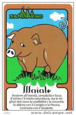 PIG ( San Marino MINT & RARE Card ) * Cochon - Porc - Schwein - Cerdo - Porco - Maiale - Pigs - Cochons * - San Marino