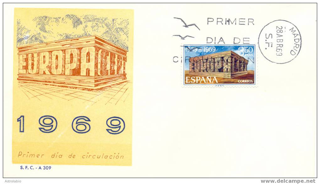 Espagne FDC 1969 " Europa CEPT " . Yvert 1572 - 1969