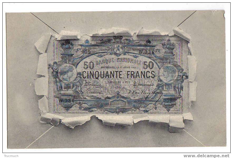 C1010 -  BANQUE NATIONALE Bruxelles - 50 Francs - Monnaies (représentations)