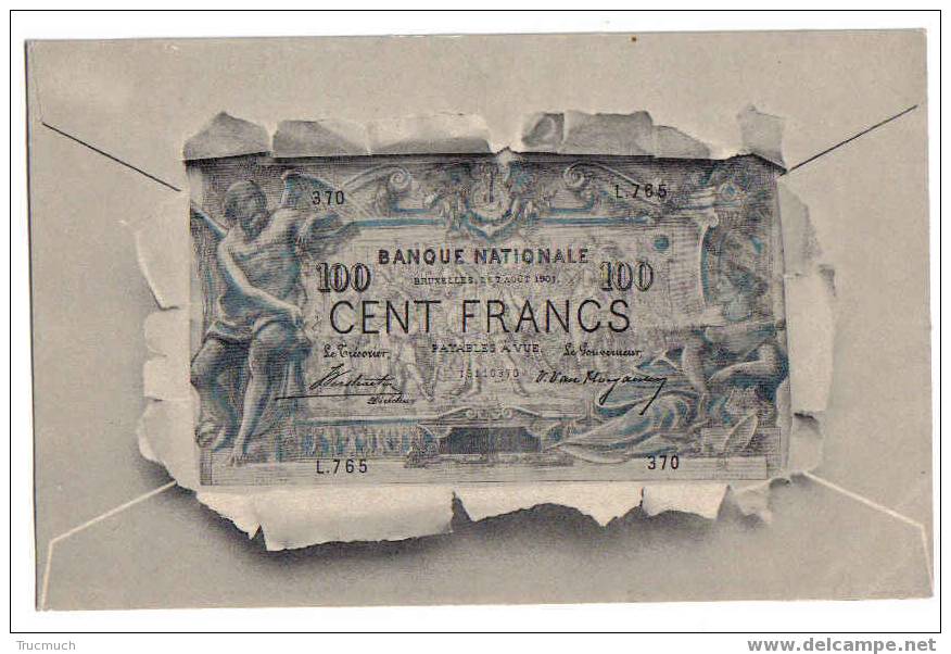 C1011 -  BANQUE NATIONALE Bruxelles - 100 Francs - Monnaies (représentations)