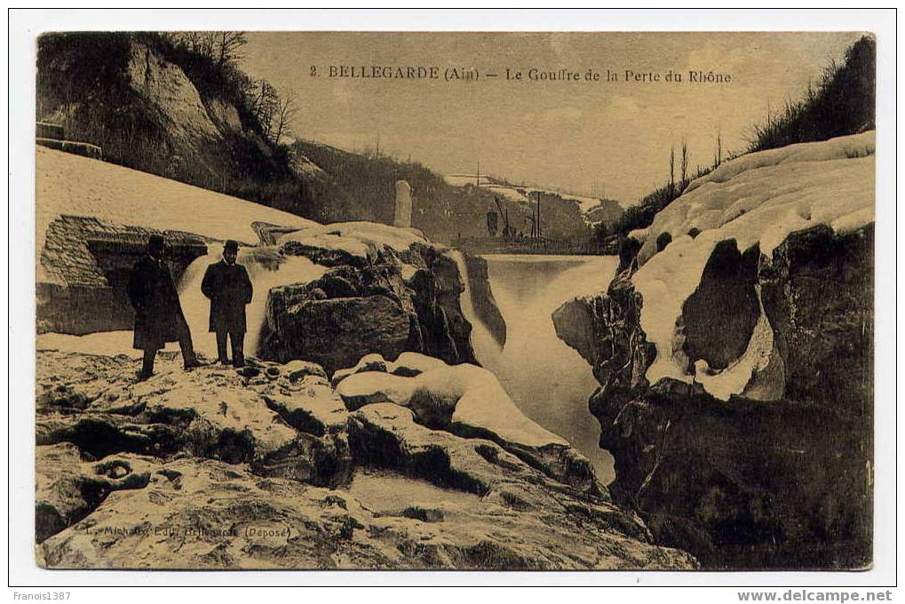 L6 - BELLEGARDE - Le Gouffe De La Perte Du Rhône En Hiver  (BELLE CARTE Animée De 1916) - Bellegarde-sur-Valserine