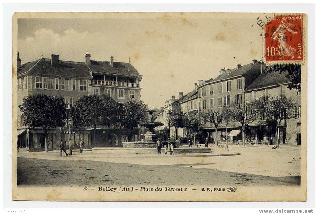 L6 - BELLEY - Place Des Terreaux (BELLE CARTE Animée De 1911) - Belley