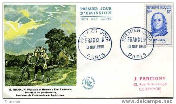 FRANCE B.FRANKLIN Enveloppe 1er Jour D´Emission ( Officielle ) - Física