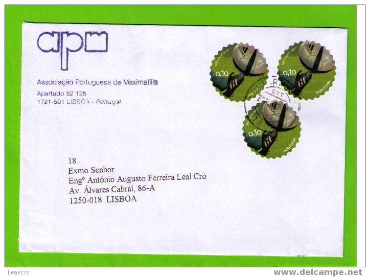 Gc380 PORTUGAL Boule UEFA 2004 EURO Cup Cover 3x Adhesive-stamps Football Sports Soccer - Championnat D'Europe (UEFA)