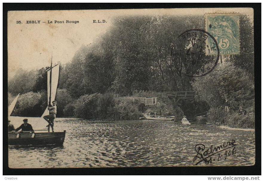 LE PONT ROUGE *ESBLY 1906 Belle Animation - Esbly