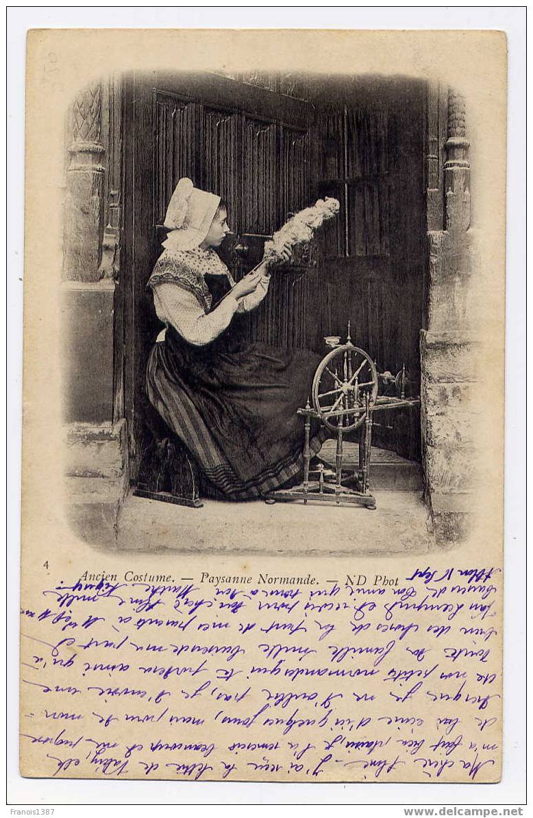 L7 - Ancien Costume - Paysanne Normande (carte Précurseur De 1901 Oblitérée à La Rivière-Saint-Sauveur - Arrivée à MOLL) - Sonstige & Ohne Zuordnung