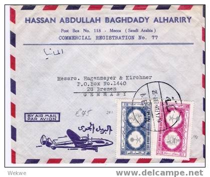 Ara019/ Saudi Arabien, Firmenbrief N.  Bremen, Deutschland, Wappen Tunesien U. S.A. 1967 - Saudi-Arabien