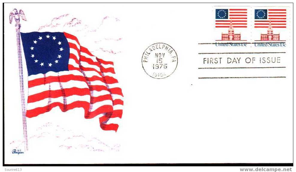 Fdc USA 1975 Drapeaux - Covers