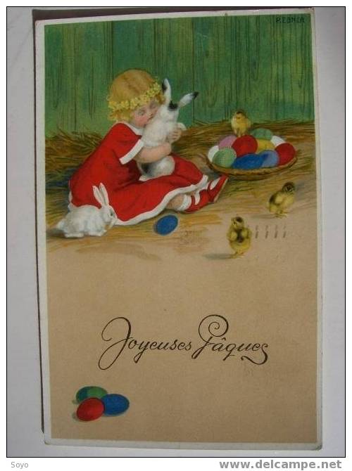 Pauli Ebner Joyeuses Paques Lapin Oeufs Viennoise MM 848 - Ebner, Pauli