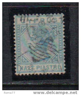 PB188E - CIPRO , Vittoria 1/2 Piastra N. 9 : Filigrana CC - Used Stamps