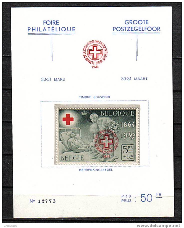 Belgique ** N° 582B 5F + 5F Sur Carte Numérotéée. (n° COB). - Neufs