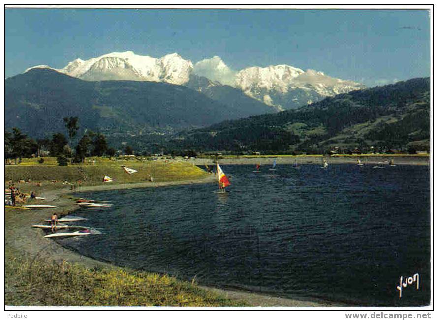 Carte Postale   74.  PASSY  Régate De Planches à Voiles Sur Le Plan D'eau Et La Chaîne Du Mont-Blanc - Passy