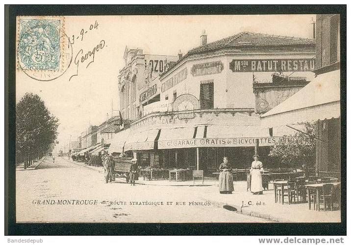 Grand Montrouge  - Route Stratégique Et Rue Fénelon ( Animée Restaurant Maison Batut A La Ligue Auvergnate J.C. édit. )) - Montrouge