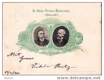 Ar029/ ARGENTINIEN -  Jubiläums-GA 1900, Präsidenten Brasilien/Argentinien - Ganzsachen
