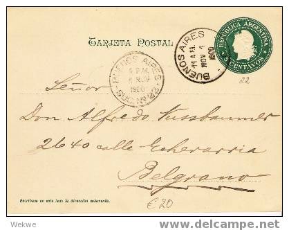 Ar033/  ARGENTINIEN - Jubiläums-GA 1900, Mit  Präsidenten Brasilien/Argentinien - Ganzsachen