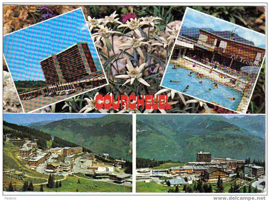 Carte Postale  73.  Courchevel  Le Club-Hotel  La Piscine Le Quartier Du Plantret Et La Forêt De Praz - Courchevel