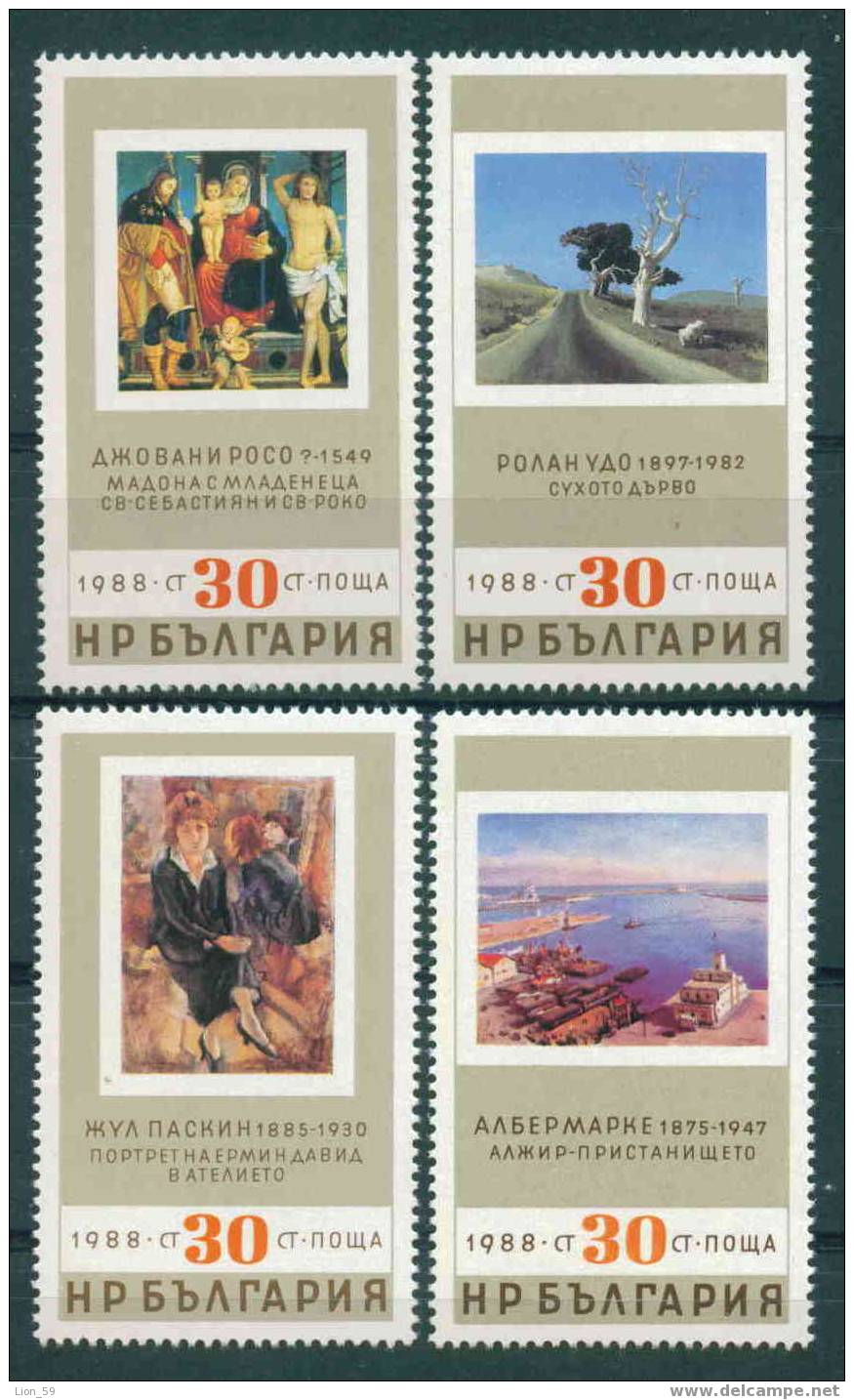 3714 Bulgaria 1988 Art Gallery Paintings ** MNH / ALGERIA - PORT ,SHIPS , Lighthouse - Autres (Mer)