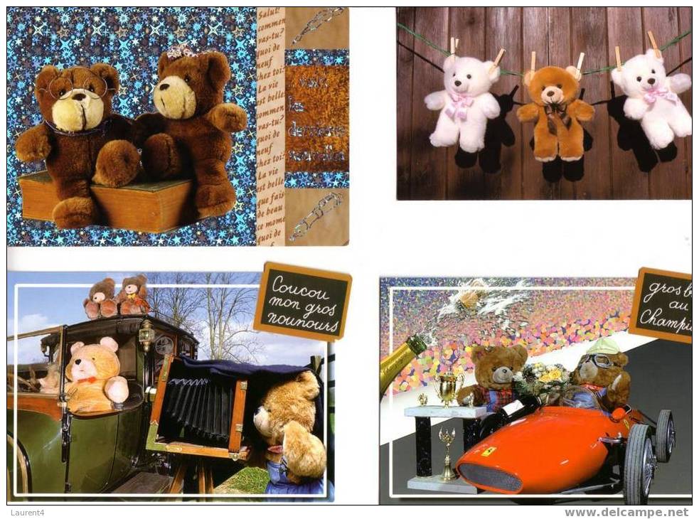 4 Carte Ours En Peluche / 4 Teddy Bears Postcard - Jeux Et Jouets