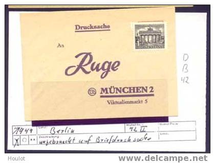 42 II  (*) Ungebraucht Auf Kleiner    Briefdrucksache   DB 42 Plattenfehler Mit 6 Euro - Brieven En Documenten