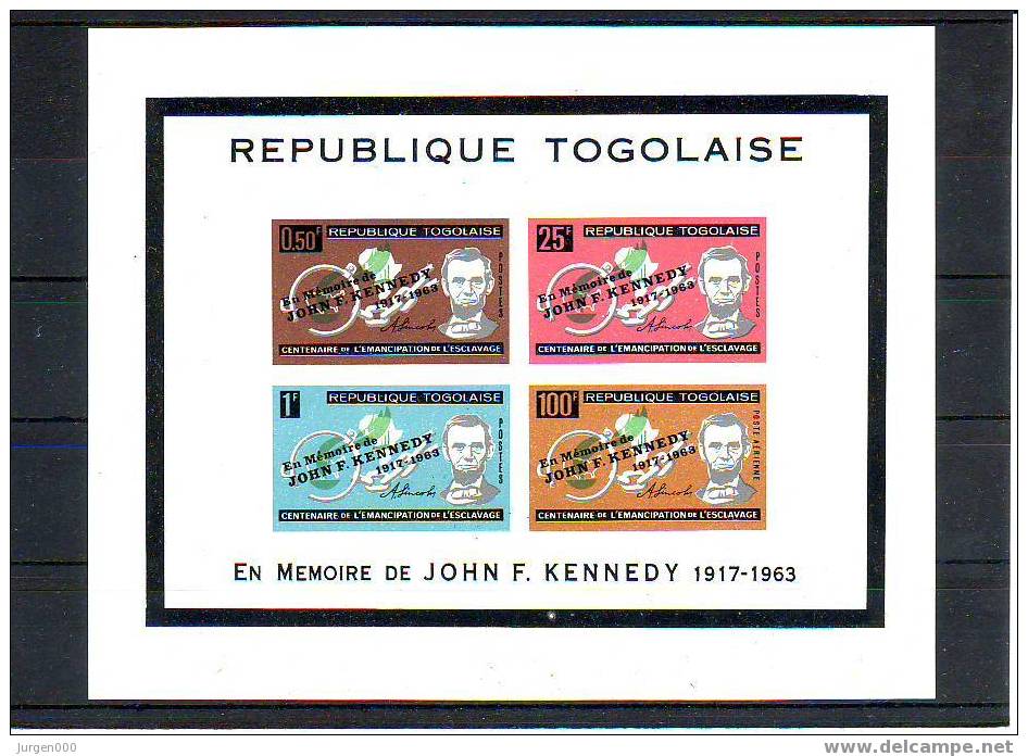 Togo, BL12 **, Michel = 25 Euro (Y16403) - Kennedy (John F.)