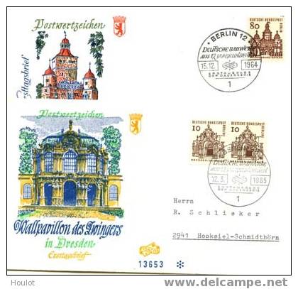 Berlin Mi. N° 242/49 Auf   FDC Kpl. Satz Auf 8 FDC´s , 242 Mit Mehrfachfrankatur Kleine Bauten,  Michelwert 47,20 €uro - Other & Unclassified