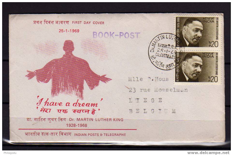 INDIA  1969, FDC De La Mort De Martin Luther King - Martin Luther King