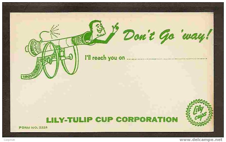 USA - VF ADVERTISEMENT * LILY-TULIP CUP CORPORATION * PRE-CANCELLED MINT ENTIRE - 1921-40