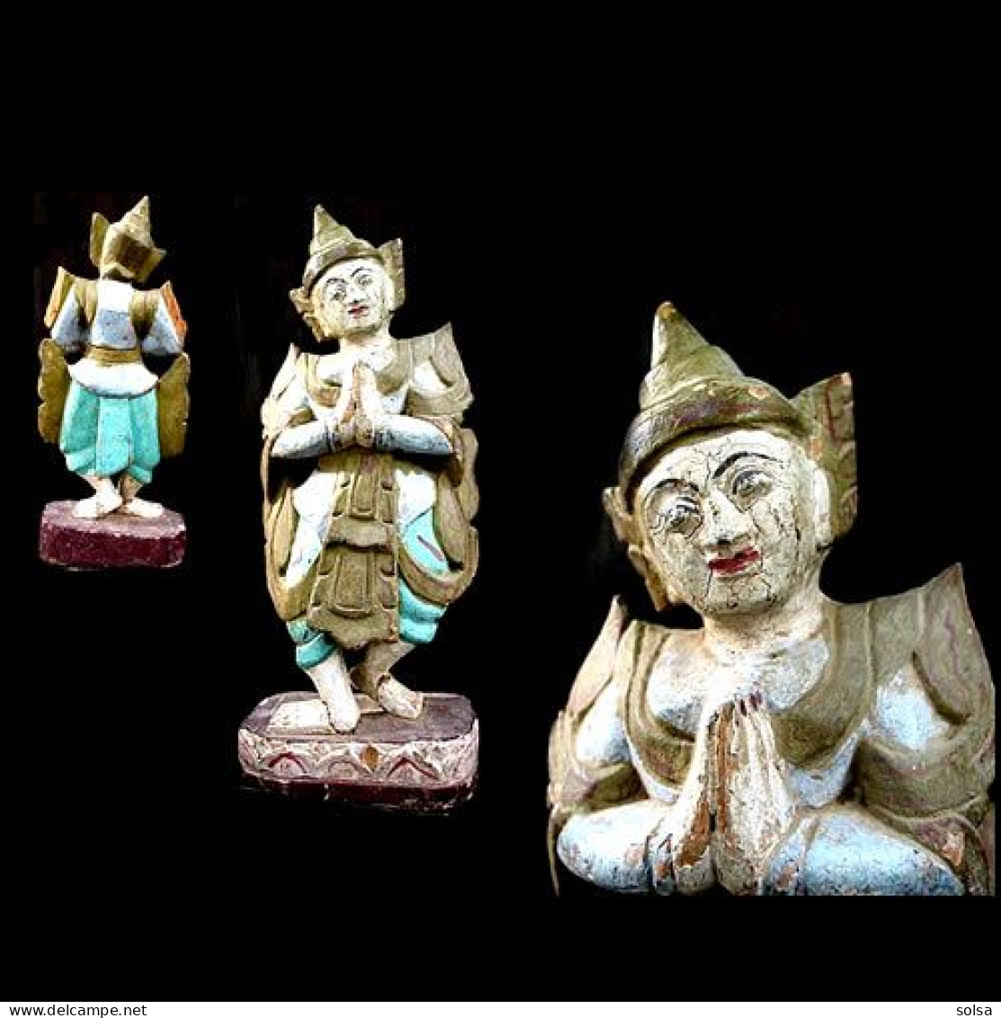 Ancien Nat Birman / Old Burmese Nat Deity Statue - Religion & Esotérisme