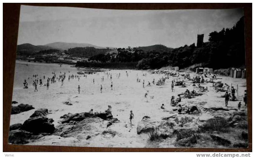 ANTIGUA FOTO POSTAL DE BAYONA (PONTEVEDRA) - 106 - PLAYA DE BARBEIRA - EDICIONES ARTIGOT - SIN CIRCULAR - Pontevedra