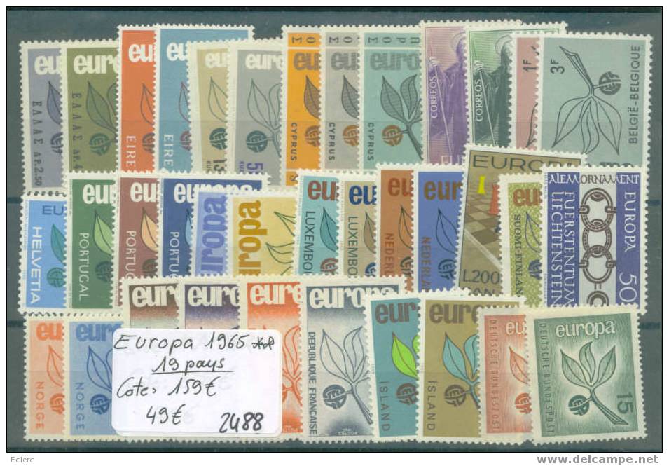 EUROPA  1965  ( 19 Pays ) ** ( Sans Charnière )     Cote : 159 € - 1965