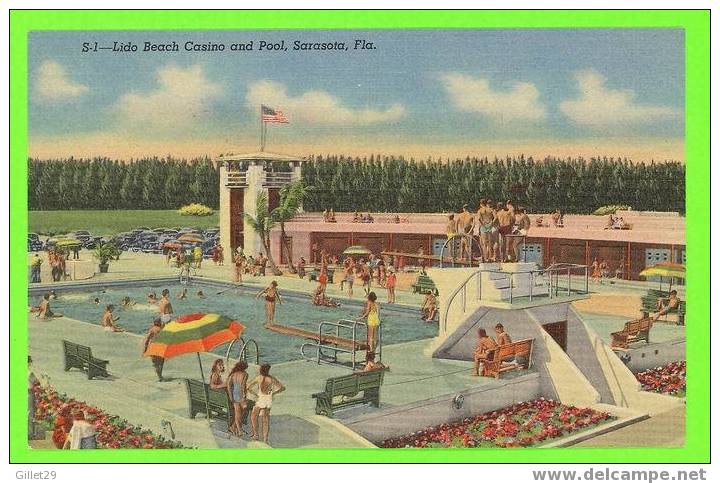 SARASOTA, FL - LIDO BEACH CASINO AND POOL - ANIMATED - M.E. RUSSELL - - Sarasota