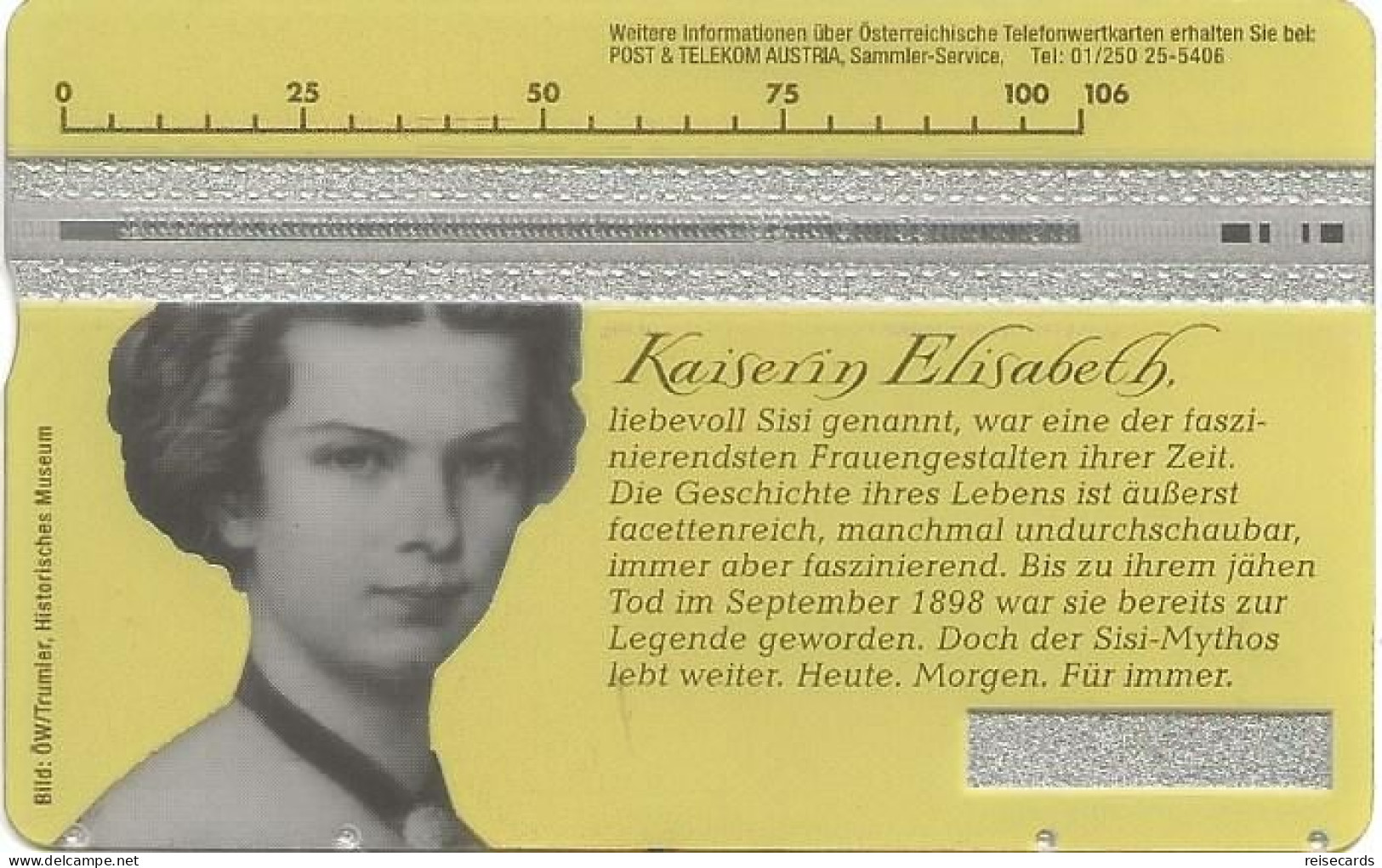 Austria: Telekom Austria 803A Kaiserin Elisabeth "Sissi" 100. Todestag - Austria