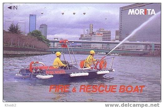 TC Japon / 110-011 - POMPIERS En Mer /  Bateau FIRE BRIGADE - FIRE & RESCUE BOAT Japan Phonecard - FEUERWEHR Schiff - 07 - Pompiers