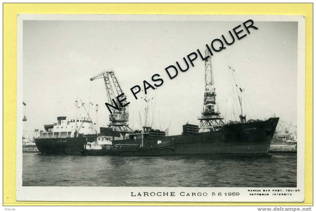 4252 - Cargo (Charbonnier) "LA ROCHE" (5-6-1969) - Compagnie Maritime Commerciale Du Sud-Ouest - Photo Marius Bar - Commercio