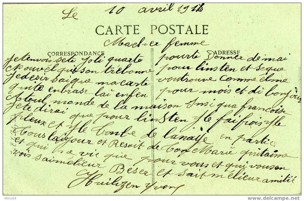 51 . FISMES . FAUBOURG DE VESLE . COMMERCE  COIFFEUR   (  CORRESPONDANCE MILITAIRES  ) - Fismes