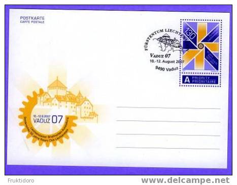 Liechtenstein Postal Stationery - Ganzsache 2007 Special Cancellation Vaduz 07 - Stamped Stationery