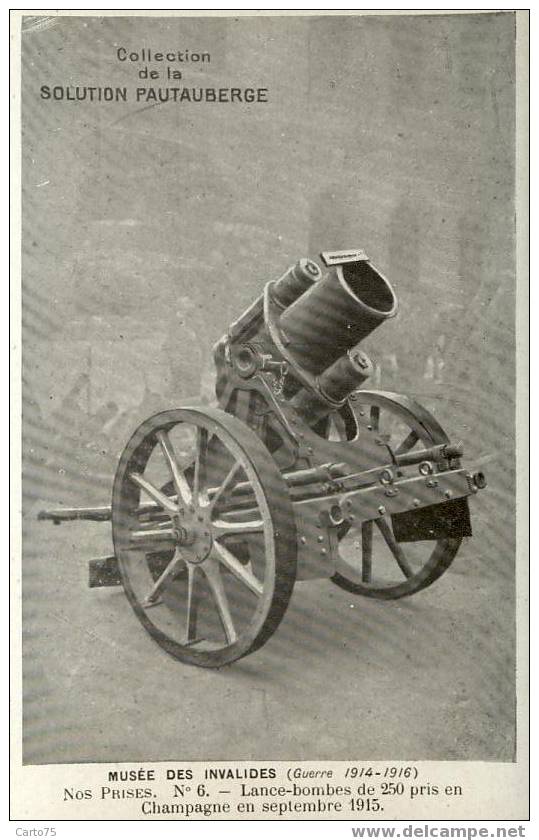 MILITARIA - Lance-bombes De 250 Pris En Champagne En 1915 - Collection Pautauberge - Equipment