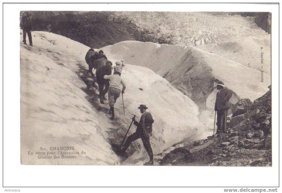 ALPINISME Chamonix En Route Pour L'ascension Du Glacier Des Bossons (vierge Carte Parfait) - Alpinisme