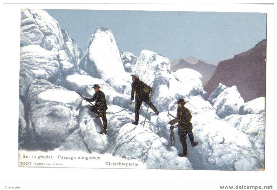 ALPINISME Sur Glacier Passage Dangereux (carte Vierge Parfait) - Alpinisme