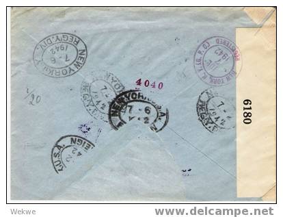 Bo018/ BOLIVIEN -  Einschreiben Mit  Domingo Murillo 1942 USA, Zensiert - Bolivia