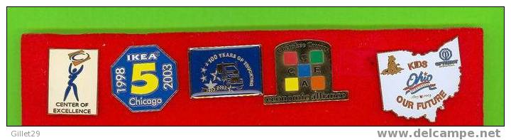 PINS - 5 ASSORTED - IKEA CHICAGO - OHIO OUR FUTURE - - Sets