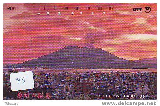 Volcan Volcano Vulkan Sur Telecarte (45 ) - Volcanos