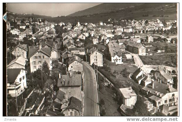 CARTE POSTALE DE VALLORBE - EN AVION AU DESSUS DE... - Vallorbe